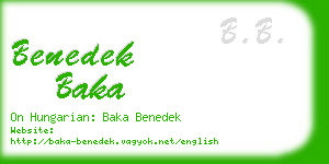 benedek baka business card